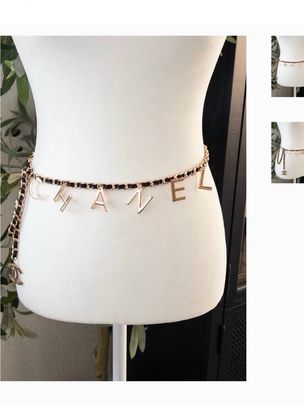 CHANEL STAINLESS STEEL NEVER TARNISH Gold Chain Letter Logo Waist Belt